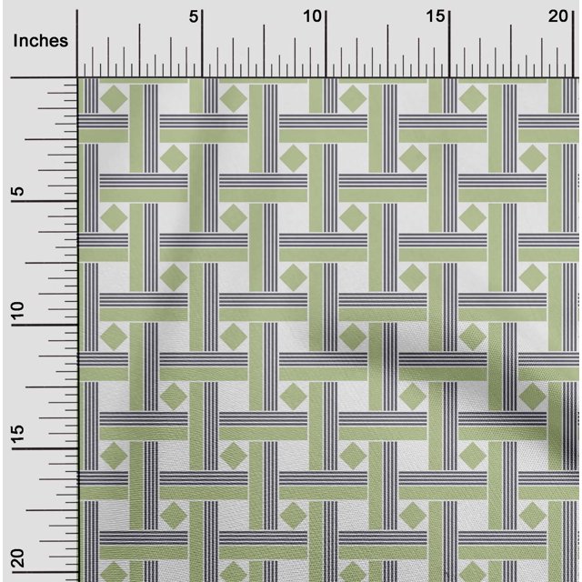oneOone Cotton Poplin Fabric Diamond & Basketweave Geometric Decor Fabric Printed BTY 56 Inch Wide