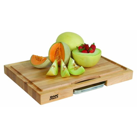 John Boos 24 by 18 by 2-Inch Newton Prep Master III Cutting Board with Graduated Juice Groove and Pan