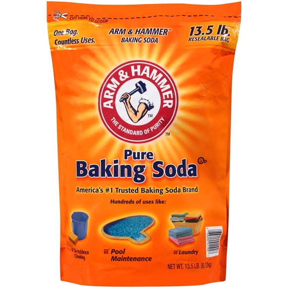 Arm & Hammer Pure Baking Soda, 13.5 lb Large Bag – Multipurpose Sodium Bicarbonate for Baking, Cleaning, Laundry & Deodorizing