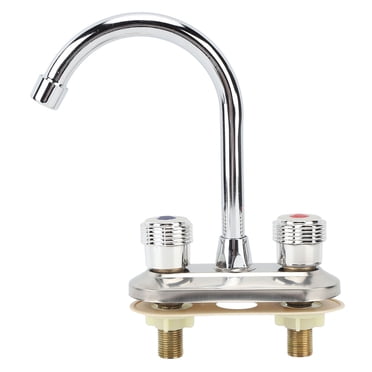 Robinet De Salle De Bain 2 Poignées Centerset économie d'eau 360 Bec Pivotant Eau Chaude Robinet De Salle De Bain pour Cuisine Bassin De Bain
