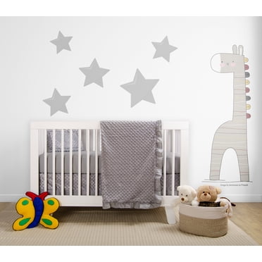 BabyFad Minky Ultra Grey 9 Piece Baby Crib Bedding Set with Musical Mobile – Gender Neutral, Ultra Soft Minky Fabric, Modern Nursery Decor