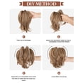 thumbnail image 4 of Pièce de Cheveux Chignon Décoiffé avec Pince à Fil Flexible dans Extension de Queue de Cheval Chignon en Cheveux Humains Naturels pour Femmes, 4 of 6
