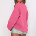 thumbnail image 4 of Mefallenssiah Mode Femmes Décontracté Manches Longues Col Rond Chandail Ample pour Dames Hauts Blouse Rose Vif P, 4 of 7