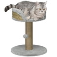 thumbnail image 1 of PawHut Small Cat Tree with Scratching Post, Perch, Toy Ball, Grey, 1 of 10