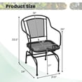 thumbnail image 3 of Gymax Patio Rocking Chairs Set of 2 w/ Metal Mesh Backrest & Seat Armrests Gentle, 3 of 9