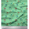 thumbnail image 1 of Soimoi Rayon Fabric Picket Fence & Bird Artistic Decor Fabric Printed Yard 56 Inch Wide, 1 of 1