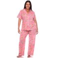 thumbnail image 1 of White Mark Ensemble de Pyjama Tropical à Manches Courtes à Boutons pour Femmes, 1 of 6