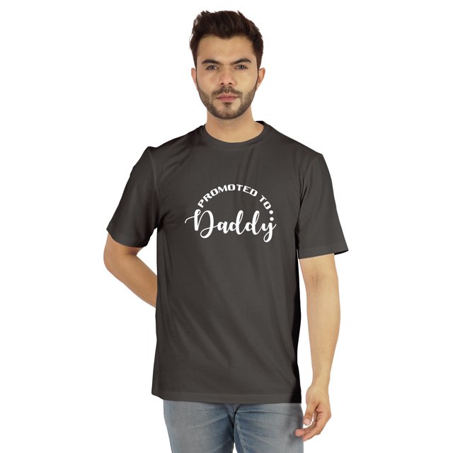 Inkmeso Men's Graphic Printed Promoted To Daddy€ Tshirt Crew Neck Tee For First Time Daddy