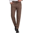 thumbnail image 1 of INSPIRE CHIC Men's Casual Geometric Printed Color Block Flat Front Dress Pants 34 Brown, 1 of 7