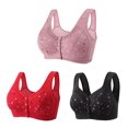 thumbnail image 1 of Bigersell Bra Front Closure 3pcs Sport Bra Style R-60 Breathable Soft Cup Bras Pack R-60-pinky, 1 of 6