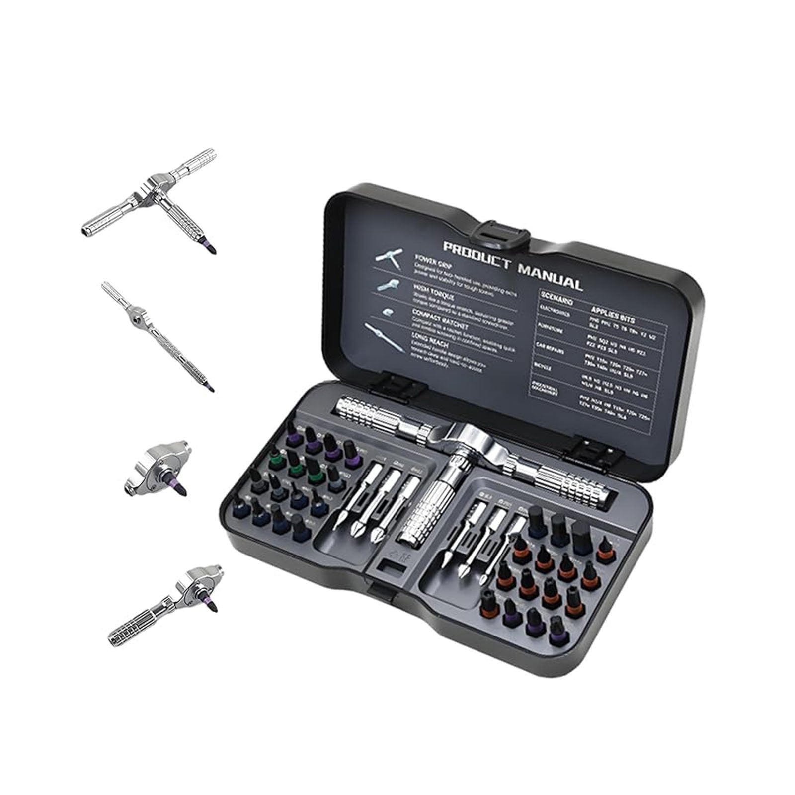 UsRHHA Ratcheting Screwdriver Set 40 in 1 Multi-Tool Kit, High Hardness Steel Maintenance Disassembly Combination, Professional Repair Tools