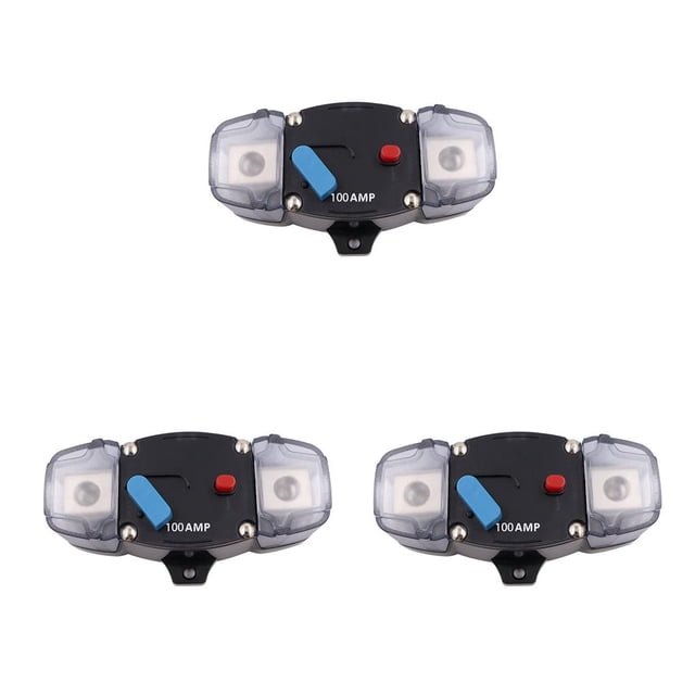 Decodeary Plastic Circuit Breaker Professional Resettable Overload Protective Automotive Ship Truck Speaker Accessories 100A 3Set
