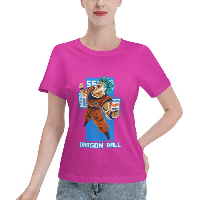 T-Shirt Basique à Manches Courtes pour Femmes Super Saiyan