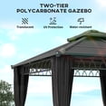 thumbnail image 4 of Outsunny Pavillon à Toit Rigide à Double Toit 9 Pieds x 10 Pieds avec Moustiquaires et Rideaux Noir, 4 of 10