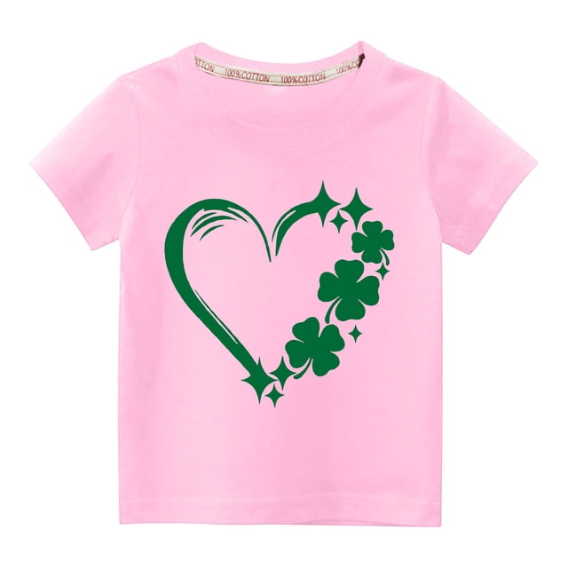 TopLLC St. Patricks Day Chemises pour Femmes Hauts de Sarrau St Patricks Day Tout-Petits Enfants Garçons Filles Mode Mignon Col Rond Imprimé Manches Courtes Haut