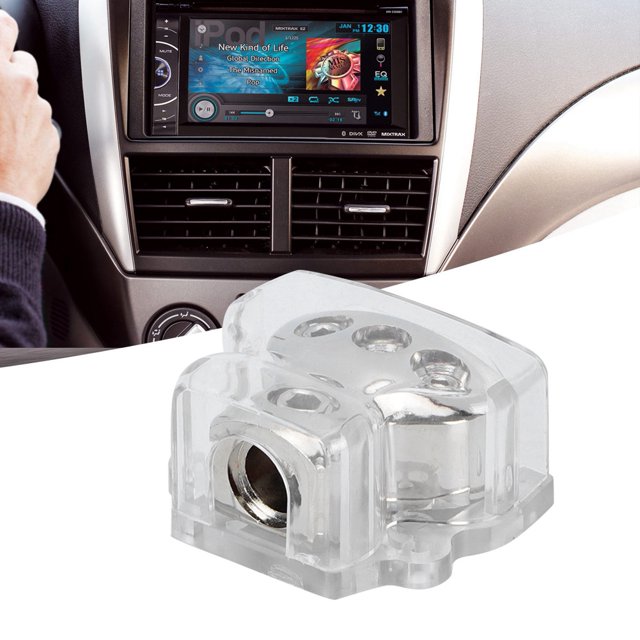 Bloc de Distribution de Puissance pour Voiture, Bloc de Distribution au Sol pour Voiture 1 Entrée 3 Sorties Pièces de Modification Audio Stéréo pour Voiture