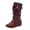 Wine, variant on LOVZFMLL Boots for Women Mid Calf Chelsea Boots Round Toe Slip Resistant Flat Heel Height Increase Casual Fall Winter Shoes