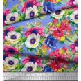 thumbnail image 3 of Soimoi Rayon Tissu Feuilles, Lotus & Anémone Imprimé Floral 1 Yard 42 Inch Wide, 3 of 3