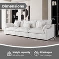 thumbnail image 3 of The Magic Home Canapé Sectionnel Modulaire en Lin à 3 Places, Blanc, 3 of 13