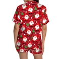 thumbnail image 4 of Pyjama pour Femmes en Satin Imprimé Graphique, Mignon, Tenue de Nuit, Boutons, Hauts à Manches Courtes, Ensembles de Shorts, 4 of 5