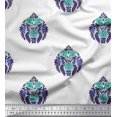 thumbnail image 1 of Soimoi Rayon Fabric Leaves & Floral Block Print Sewing Fabric Yard 56 Inch Wide, 1 of 3