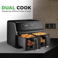 thumbnail image 2 of NutriChef Double Basket Air Fryer, 9 Cooking Options/Presets, Precise Temp Control, Oil-Free Cooking with Transparent Window, Dual 4.4QT Baskets for Versatile Meals, Sleek Black Design, 2 of 5