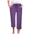thumbnail image 1 of Women Fashion High Waisted Wide Leg Pants Drawstring Elastic Trousers Comfy Straight Leg Long Pants With Pockets, 1 of 5