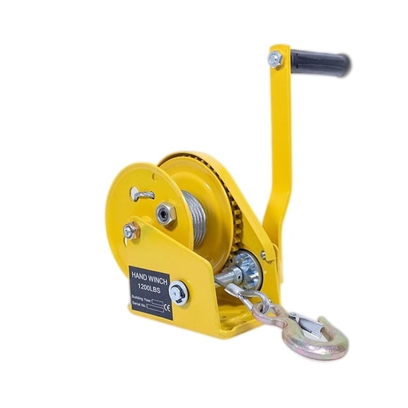 1200 Pounds 30m Wirerope Hand Operated Winch, Small Portable Winch Manual Traction Hoist Winch Crane Bidirectional Self-locking ,Excellent Towing Capacity