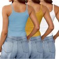 thumbnail image 4 of Timegard Camisoles 3 Pcs pour Femmes Col Rond Côtelé Sans Manches Ajusté Court Haut Décontracté Sortie Camis, 4 of 6