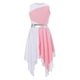thumbnail image 3 of Yartina Robe de Danse Asymétrique pour Filles, Tunique de Prière Lituricale, Rose Clair 10, 3 of 6