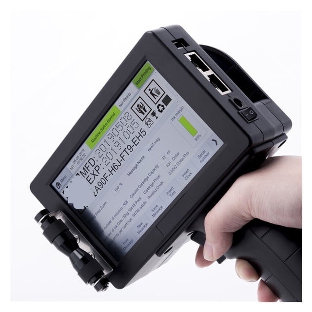 Imprimante à Jet d'Encre Portative, Codeur à Jet de Code-Barres Numéro de Lot QR, Portable Permanente à Séchage Rapide, Impression Multi-Format