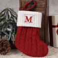 thumbnail image 1 of Initial Stockings Christmas 7 in Red Knit With White Alphabet Letters 26 Piece Set For Home Holiday Decor, 1 of 2