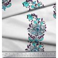thumbnail image 3 of Soimoi Polyester Crepe Fabric Leaves & Floral Block Print Fabric by Yard 52 Inch Wide, 3 of 3