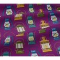 thumbnail image 5 of oneOone Tissu Jersey Coton Violet Rétro Lanterne Matériel de Robe Tissu Imprimé Tissu au Mètre 58 Pouces de Large, 5 of 5