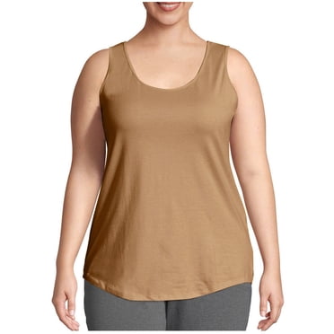 Kctiaxy Tank Top for Women Plus Size Round Neck Pullover Cami Shirts Summer Solid Color Sleeveless Camisole T-shirt Casual Vest Top