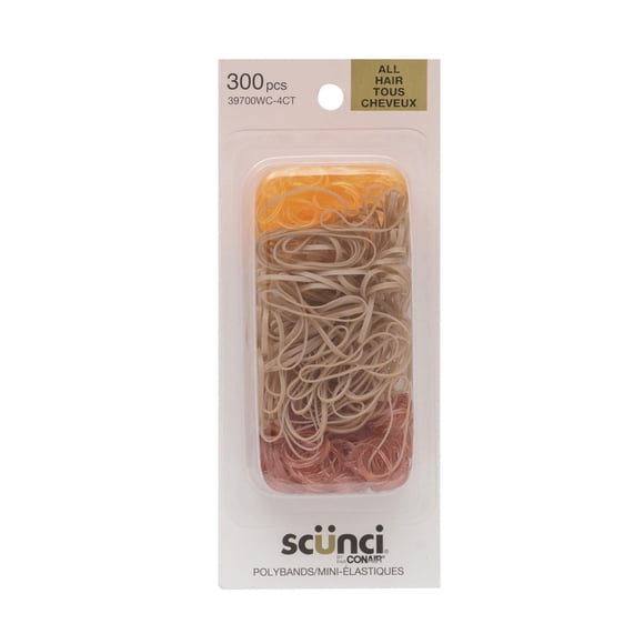 Scunci Elastic Polybands, Blonde, 300 Pk