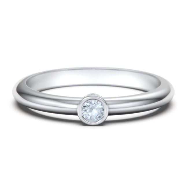 Classic Bezel Set Birthstone Ring - Aquamarine (March)