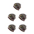 thumbnail image 1 of Transemion Bonnet Décontracté Musulman Hijab Imprimé Floral Turban Coloré Protection des Oreilles Ajustable Bonnet de Nuit Noir Floral 5Ensemble, 1 of 6