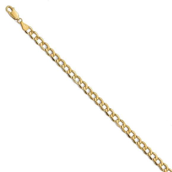 14k Yellow Gold 5.25m SemiSolid Curb Link Chain