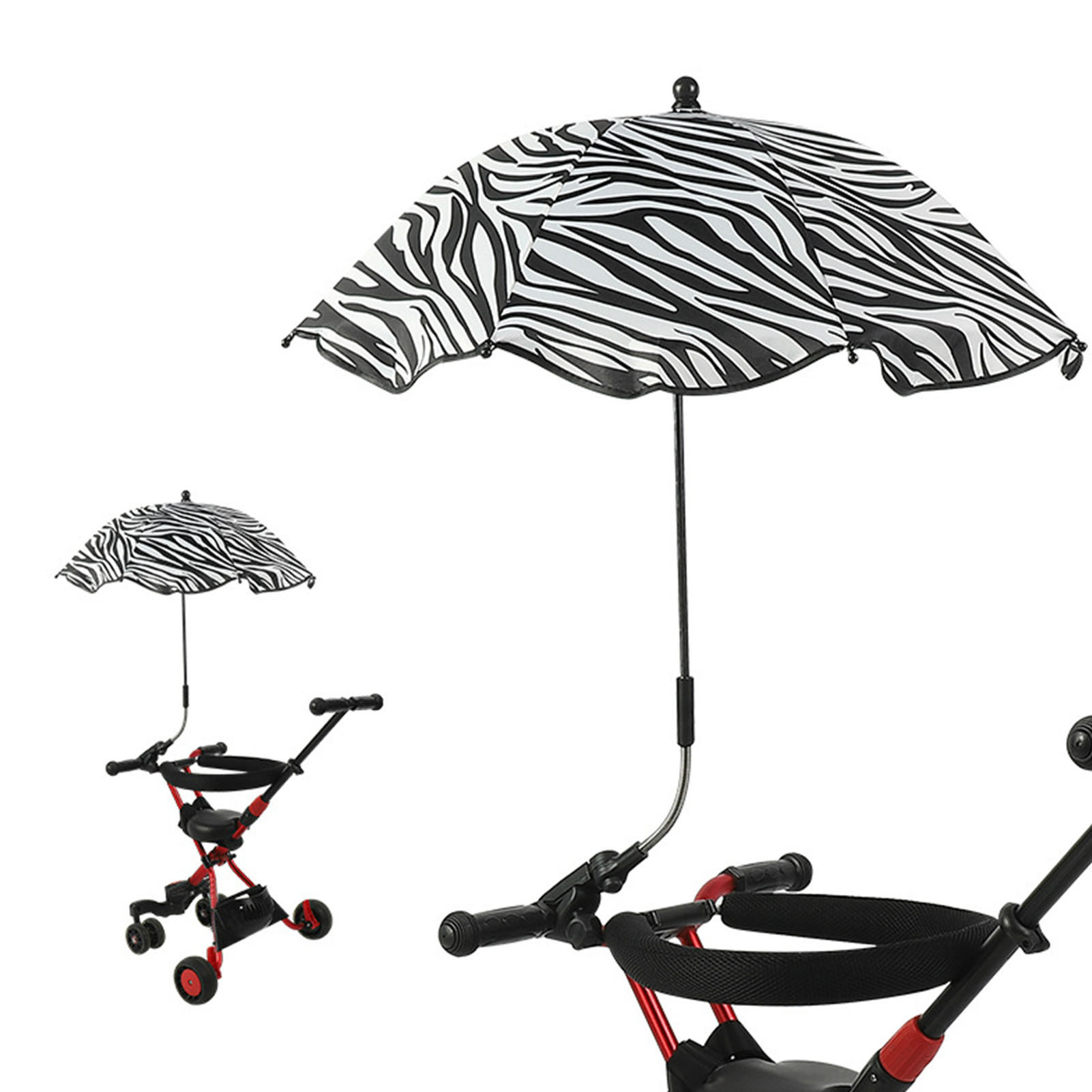 14 Inch Baby  Parasol, Universal Baby Carriage Umbrella With Clamp, 360 Degree Adjustable   Baby  Umbrella, Foldable Waterproof  Sun Shade