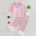 thumbnail image 2 of TIWEKE Little/Big Girls Satin Pajamas Summer Short Sleeve Button Down Silk PJS 2PCS Sleepwear Set,Size 4-5 Years, 2 of 4