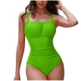 thumbnail image 1 of Push Up One Piece Swimsuits Womens Adjustable Straps Tummy Control Bathing Suits Scoop Neck Ruched Slimming Swimwear, 1 of 5