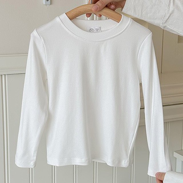 RXIRUCGD Chemise de Base Décontractée pour Enfants 1-12 Ans Manches Longues Col Rond (Blanc, Taille : 1-2 Ans)