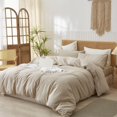 thumbnail image 2 of Ensemble de Housse de Couette en Coton Lavé Toucher Lin Naturel Anti-Froissement Léger Confortable (Très Grand Lin), 2 of 6