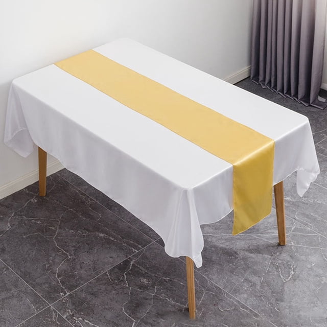 Satin Table Runner Table Cloth 27x275cm for Banquet Wedding Party Decoration