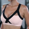 thumbnail image 2 of Soutien-gorge de Sport en Dentelle Croisée devant Couleur Unie pour Femmes, 2 of 9