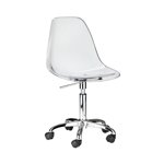 Heavenly Collections | Clear Acrylic Adjustable Office Chair - Mid-Century Modern Rolling Task Chair with Chrome Base - Ideal for Home Offices & Desks
