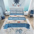 thumbnail image 1 of Erosebridal Rustic Lake House Coverlet Set King, Retro Paddle Wooden Board Bedding Set, Ultra Soft 3-Piece, 1 of 5