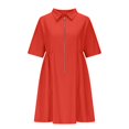 thumbnail image 4 of Weiqiqre Robes Décontractées pour Femmes à Fermeture Éclair, Manches Courtes Style Cap, Col en V, Robes Midi Décontractées Fluides avec Poches, 4 of 6