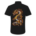 thumbnail image 4 of BOBOGOJP Men Summer Button Down Shirts Slim Fit Short Sleeve Athletic Fit Solid Button Down Shirts,Black 3XL, 4 of 4